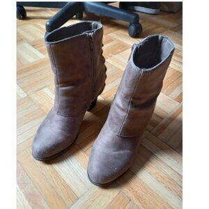 above ankle brown booties with heel